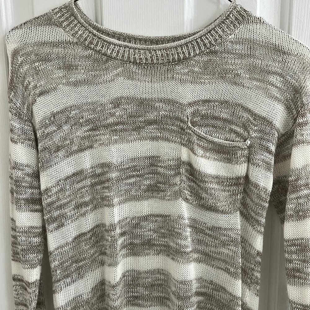 Pink republic brown and white striped lightweight sweater